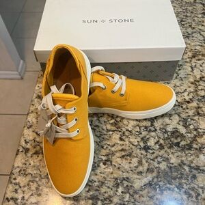 Sun and stone Kiva sneakers. Bright yellow mustard, great for summer ! (New)